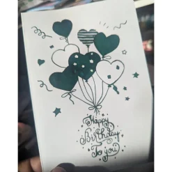 Handgemalte Klappkarte "Happy Birthday"