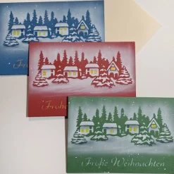 Handgemalte Weihnachtskarten in Airbrush Technik, Grußkarte Weihnachten