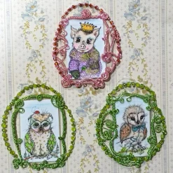 Handgemalter Engel prunkvoll gerahmt – Schutzengel Geschenk Aquarell Miniatur