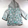 Handgenähte Babyjacke Gr.56 – Wendejacke Blau Zootiere – Geschenk zur Geburt