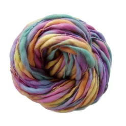 Handgesponnenes dickes Merinogarn 100g/64m, Strickwolle dick und dünn Pastelltöne, Nadelstärke ab 10mm, P