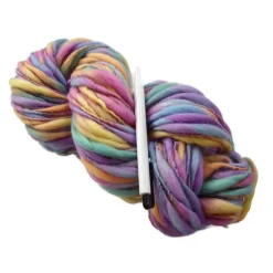 Handgesponnenes dickes Merinogarn 100g/64m, Strickwolle dick und dünn Pastelltöne, Nadelstärke ab 10mm, P