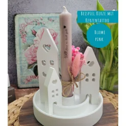 Handmade Geschenkset Geburtstag,Mitbringsel,Geschenkidee Geburtstag,Kerzenständer,Kerze,Muttertag,Geschenk Kollegen