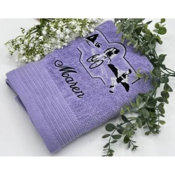 HANDTUCH ( 50 x 100 cm ) + mit Stickmotiv *Triathlon* + Name / Personalisiert