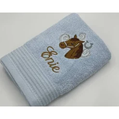 Handtuch ( 50 x 100 cm ) + Motiv Pferdekopf (#Nr. 104) + Name / Kinderhandtuch