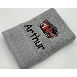 Handtuch ( 50 x 100 cm ) + Motiv Feuerwehr (#Nr. 62) + Name / Kinderhandtuch