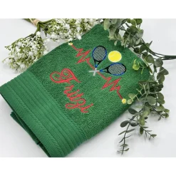 HANDTUCH + mit Stickmotiv * Tennis * + Name