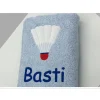 HANDTUCH + mit Stickmotiv *Federball / Badminton* + Name