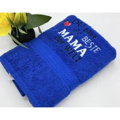 HANDTUCH + mit Stickmotiv MAMA oder PAPA - Beste / Bester der Welt