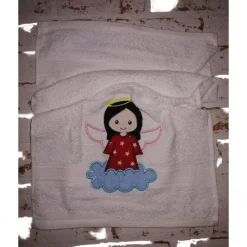 Handtuch Engel Taufe bestickt mit Name