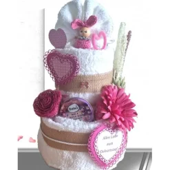 Handtuchtorte personalisiert Geschenk zu Weihnachten Muttertag Geburtstag Jahrestag