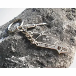 Handwerker, Schlosser , Engländer , Zange ,Schraubenzieher  Schlüsselanhänger versilbert