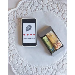 Handybox Geldgeschenk zum Geburtstag – kreative Verpackung für Smartphone-Zuschuss