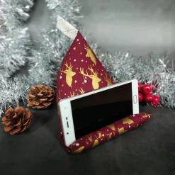 Handykissen / Sitzsack GOLDENES FEST HIRSCH  - Smartphonestütze, Handyhalterung, Kirschkernfüllung | RÄUBERKIND