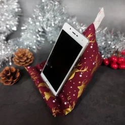 Handykissen / Sitzsack GOLDENES FEST HIRSCH  - Smartphonestütze, Handyhalterung, Kirschkernfüllung | RÄUBERKIND