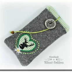 Handytasche - Hirsch im Herz zum OKTOBERFEST, Farbwahl, Handy Etui für Samsung, iPhone  Smartphone,  Handyhülle