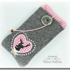 Handytasche - Hirsch im Herz zum OKTOBERFEST, Farbwahl, Handy Etui für Samsung, iPhone  Smartphone,  Handyhülle