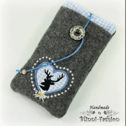 Handytasche - Hirsch im Herz zum OKTOBERFEST, Farbwahl, Handy Etui für Samsung, iPhone  Smartphone,  Handyhülle