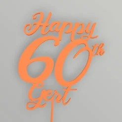 Happy Birthday Cake Topper mit Name personalisiert – Tortendeko, 60th Cake Topper, Geburtstagsgeschenk, Jubiläum