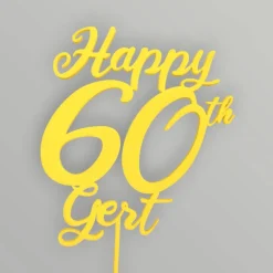 Happy Birthday Cake Topper mit Name personalisiert – Tortendeko, 60th Cake Topper, Geburtstagsgeschenk, Jubiläum