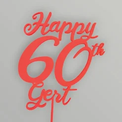 Happy Birthday Cake Topper mit Name personalisiert – Tortendeko, 60th Cake Topper, Geburtstagsgeschenk, Jubiläum