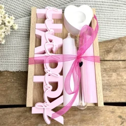 Happy Birthday Geschenkset. Kerzen, Kerzenhalter, Gutschein Röhrchen. Handmade Geschenke.