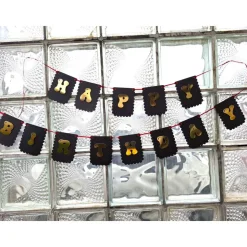 Happy Birthday Girlande/ Wimpelkette Edlen