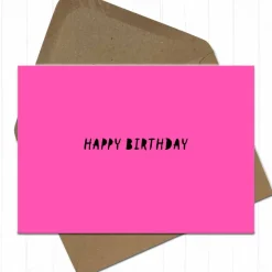 Happy Birthday in Neonfarben nach Wahl Grusskarte inklusive Kraftpapier-Umschlag