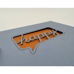 „happy“ Karte gelasert