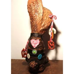 Hase Dekohase BAYERNHASERL handgefertigte Künstler-Figur Geschenk für Bayern-Fans Geldgeschenk bayerisch