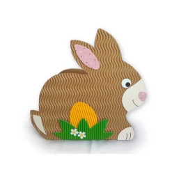 Hase mit Ei - Osternest, Osterkörbchen oder Frühlingsdeko, Osterkorb aus Wellpappe, Verpackung für Geschenke