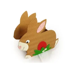 Hase mit Ei - Osternest, Osterkörbchen oder Frühlingsdeko, Osterkorb aus Wellpappe, Verpackung für Geschenke