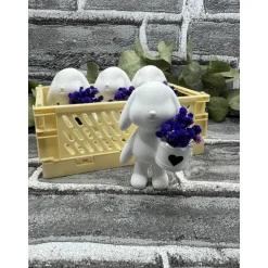 Hase mit Körbchen gefüllt mit Trockenblumen | Deko | Geschenk | Mitbringsel | Keracraft