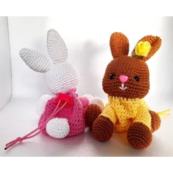 Hase zum Befüllen Zugbeutel Ostern Geschenkidee Kuscheltier Bunny Amigurumi Geschenkverpackung Gutschein Geldgeschenk