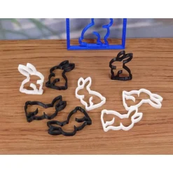 Hasen 3D-Druck Ostern Dekoration Tisch Streudeko, schwarz weiß hellbeige, bunte Farben Dekoration modern scandi
