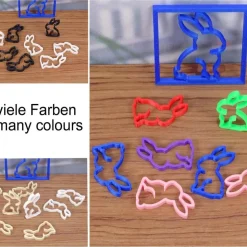 Hasen 3D-Druck Ostern Dekoration Tisch Streudeko, schwarz weiß hellbeige, bunte Farben Dekoration modern scandi