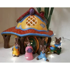 Hasen Haus aus Keramik zum Beleuchten