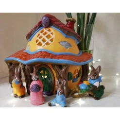 Hasen Haus aus Keramik zum Beleuchten