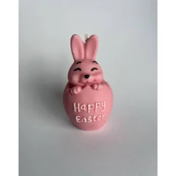 Hasen Kerze 10cm in Eierschale, schlüpfender Hase in Pastellfarben als Ostergeschenk