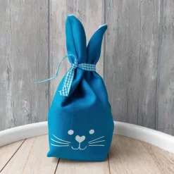Hasenbeutel mit Hasengesicht Uni blau