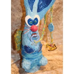 Hasenfigur BABY-BUNNY handgefertigte Künstler-Figur Osterdeko Geschenk zur Geburt Geldgeschenk Osterhase