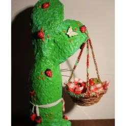 Hasenfigur ERDBEERHASERL handgefertigte Künstler-Figur Osterdeko Geschenk für Erdbeer-Fans Geldgeschenk