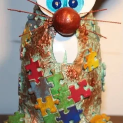 Hasenfigur PUZZLEHASE handgefertigte Künstler-Figur Geschenk für Puzzlefans Geldgeschenk zu Ostern Osterhase Osterdeko
