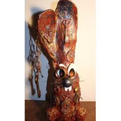 Hasenfigur Steampunk SCHLÜSSELMEISTER handgefertigte Künstler-Figur Osterdeko Geschenk für Steampunk-Fans Geldgesche