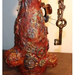 Hasenfigur Steampunk SCHLÜSSELMEISTER handgefertigte Künstler-Figur Osterdeko Geschenk für Steampunk-Fans Geldgesche