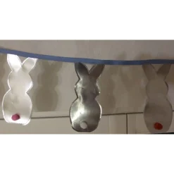 Hasen-Girlande, Wimpelkette, Osterhasen, Alu-Upcycling-Unikat