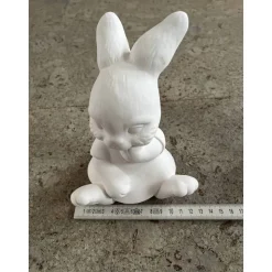 Hasenmädchen ca.18x13cm - Rohling oder Handbemalte wetterfeste Gießkeramik - Unikat