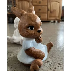 Hasenmädchen ca.18x13cm - Rohling oder Handbemalte wetterfeste Gießkeramik - Unikat