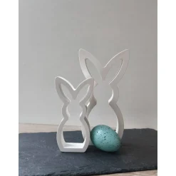 Hasen-Set Reinweiß – 2er Set Hasensilhouetten aus Profiplast 200, zeitlose Osterdeko von PaLuJo Design