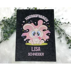 Hausaufgabenheft Hülle Filz Lustiger Hase Grundschule Schulheft Schutzhülle Umschlag Geschenkidee Ei